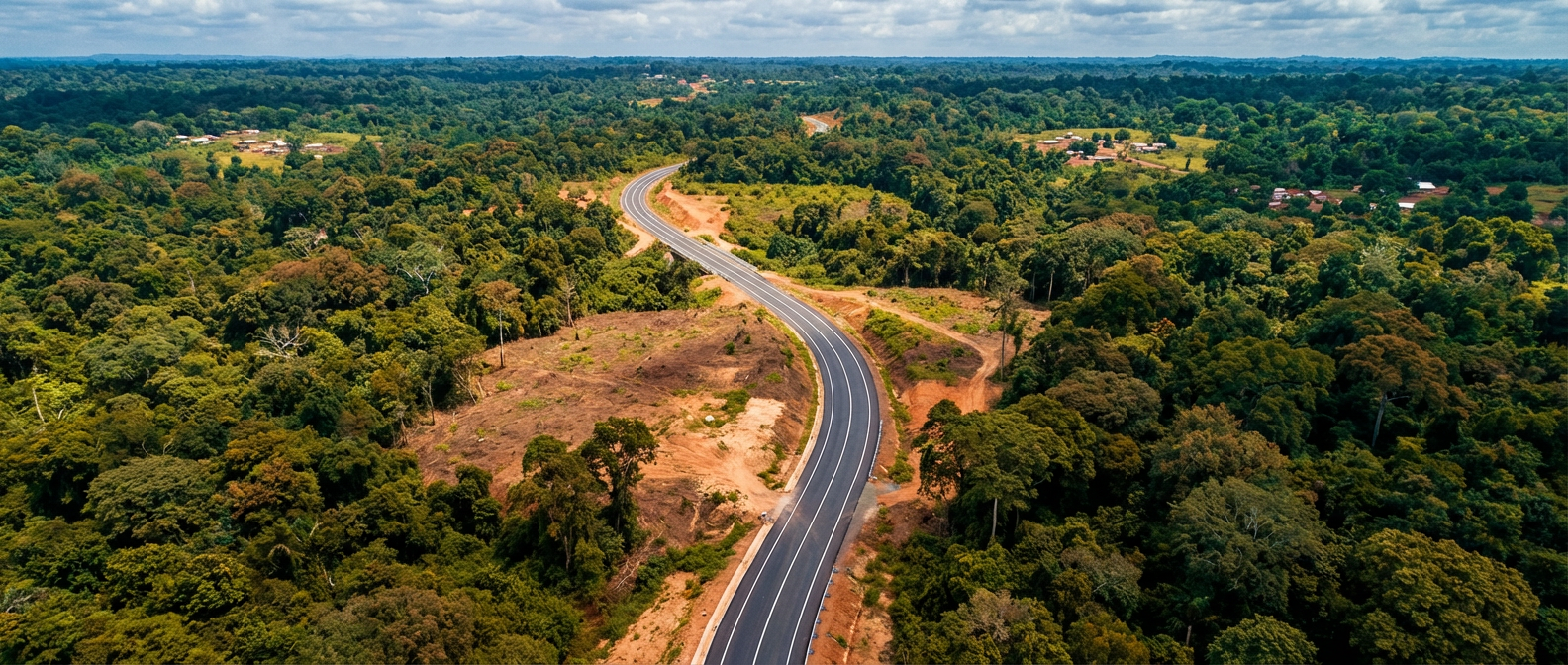 Completed JOSHOB road cutting through the landscape